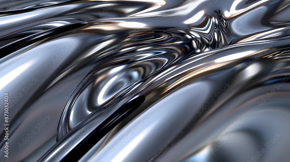 Smooth Chrome Mirrored Metallic Background for Modern Luxury Design Smooth Chrome Mirrored Metallic Background for Modern Luxury Design