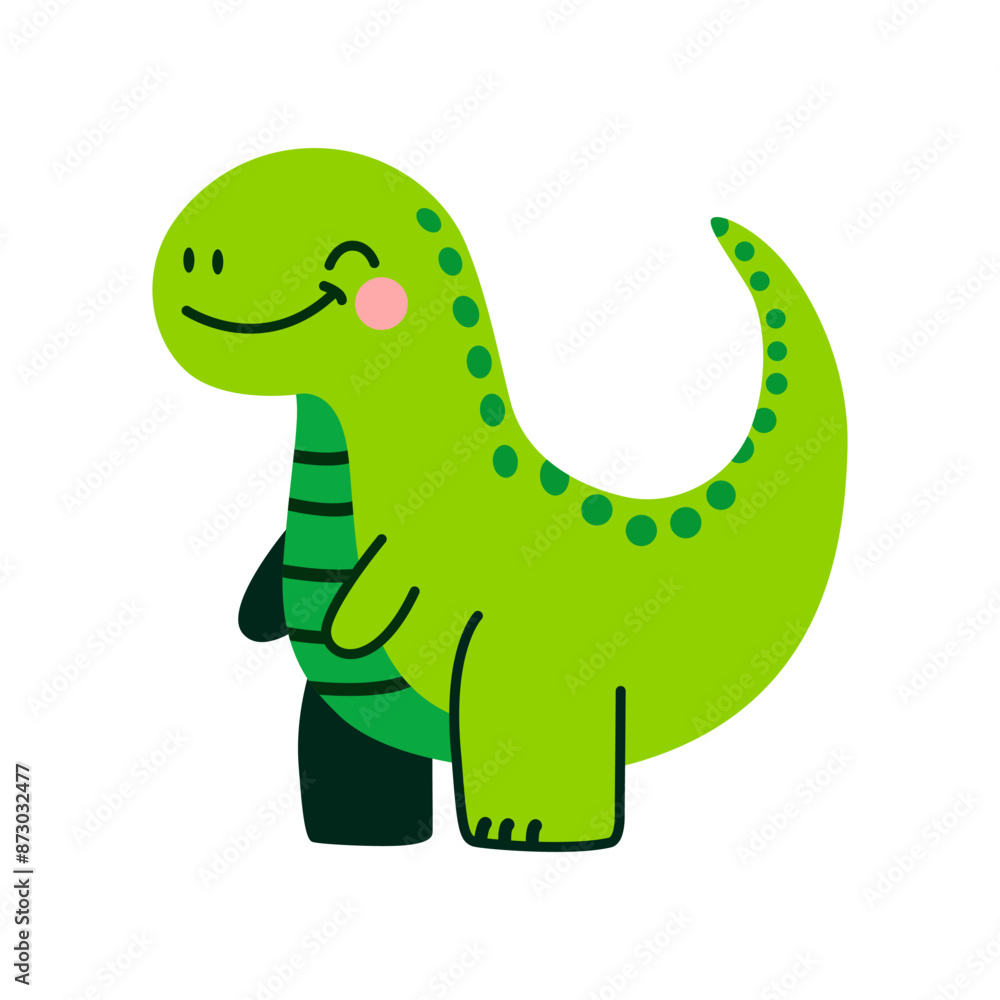 Naklejka premium cute green t-rex dinosaurs wild animal vector illustration template design