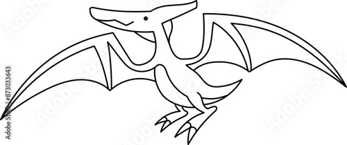 Pteranodon Dinosaur Line Art