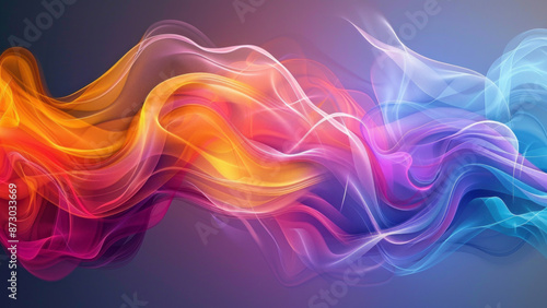 Abstract Colorful Smoke Waves in Gradient Spectrum 