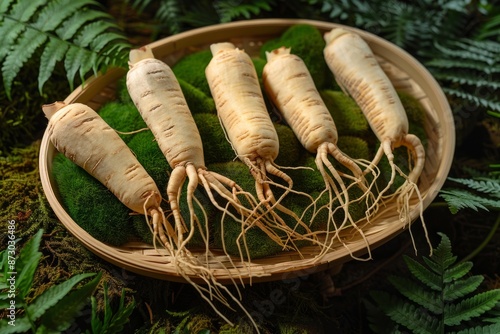 Ginseng Roots in a Basket