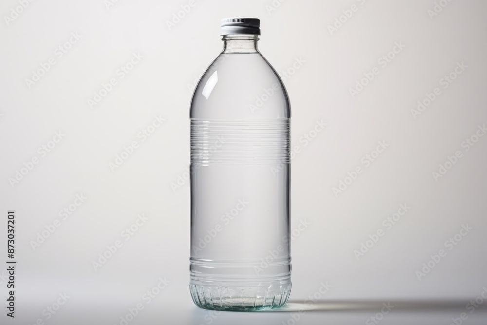 A Transparent Plastic Bottle with a White Cap A Transparent Plastic Bottle with a White Cap