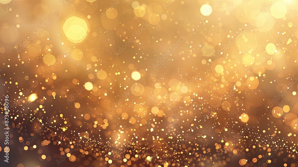 Golden Dust Sparkle Abstract Blur with Blinking Bokeh Party Lights Golden Dust Sparkle Abstract Blur with Blinking Bokeh Party Lights