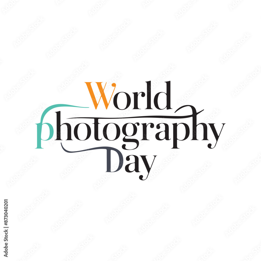 Fototapeta premium World Photography Day Typography Vector Art