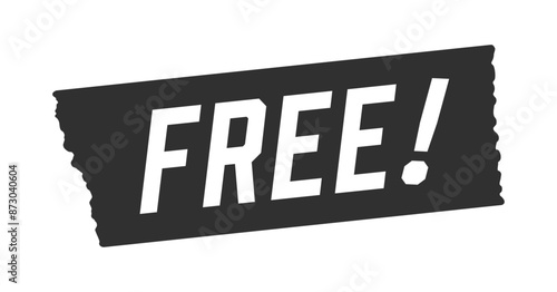 赤いテープにFREE!の文字 - シンプルでおしゃれな0円のセールスプロモーション･POP素材
