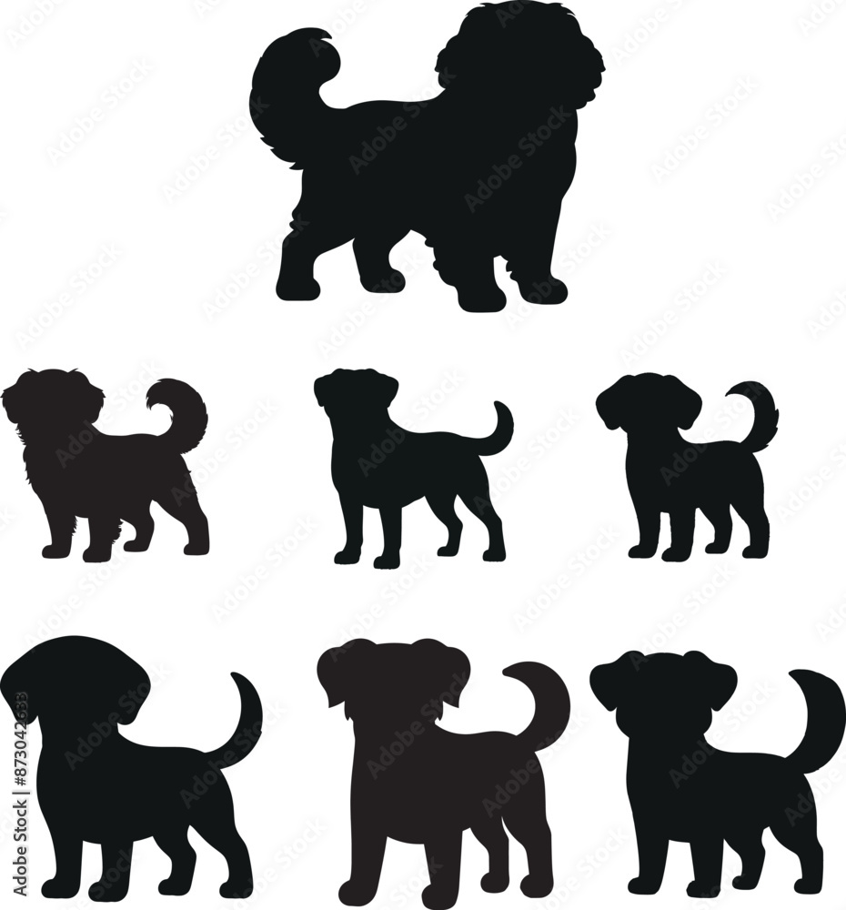 Naklejka premium Dog silhouette logo style illustration