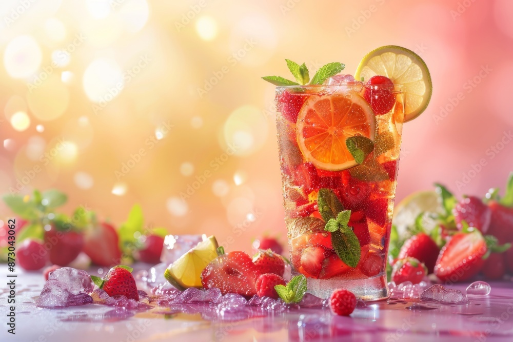 Refreshing Summer Drink with Strawberry, Lime and Mint Refreshing Summer Drink with Strawberry, Lime and Mint