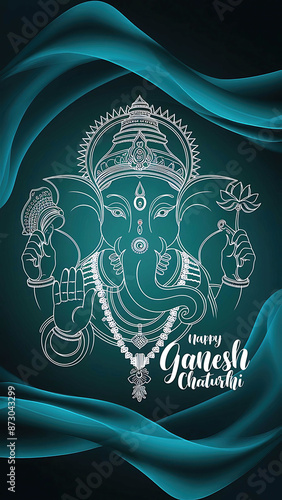 Ganesh Chaturthi, Greeting Card with. Ganesh Chaturthi Story, Colorful Drawing, Poster, Banner, and, Happy Ganesh Chaturthi, illustration of, Ganesh Chaturthi, festival, Ganesh  poster, 
 photo