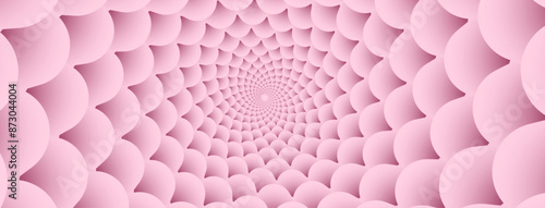 Soft pink geometric background pattern, light cushions, fibonacci header or banner design that uses the golden ratio. 