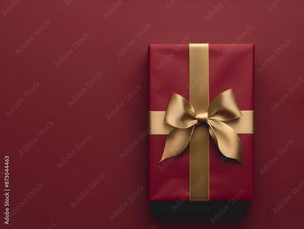 Gift box with ribbon, Holiday theme with decorative background, Elegant wrapped gift box for accessories Gift box with ribbon, Holiday theme with decorative background, Elegant wrapped gift box for accessories