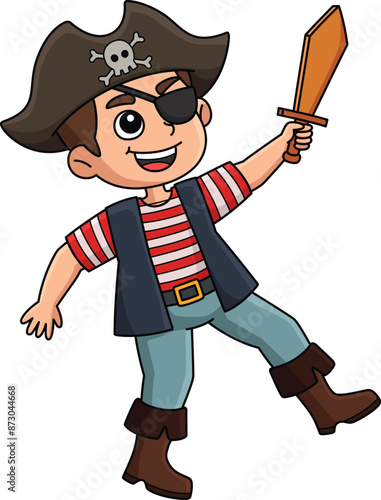 Pirate Boy Cartoon Colored Clipart Illustration photo