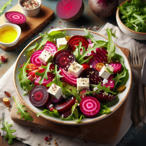 healthy vegetable salad with sides