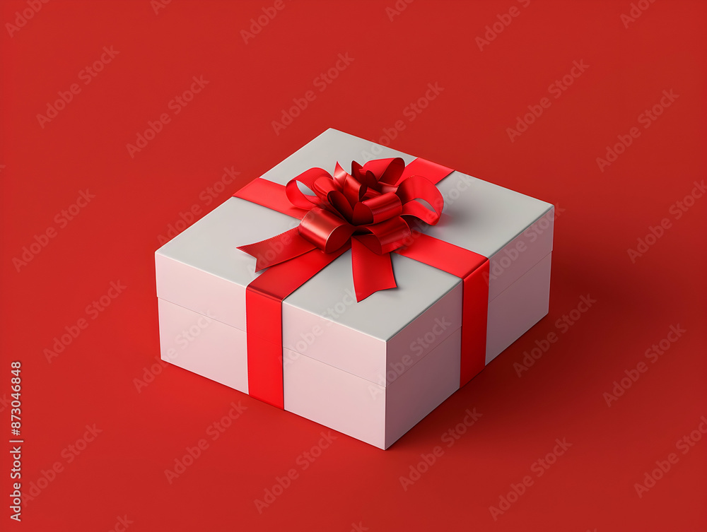 Gift box with ribbon, Holiday theme with decorative background, Elegant wrapped gift box for accessories Gift box with ribbon, Holiday theme with decorative background, Elegant wrapped gift box for accessories