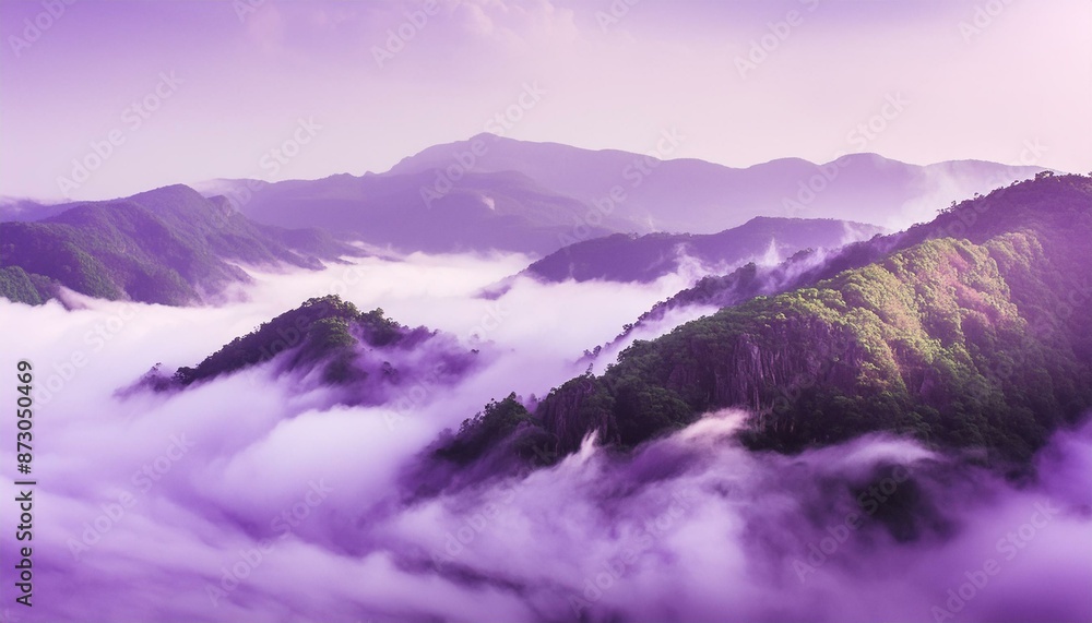 mountains in the morning purple fog mountains in the morning purple fog