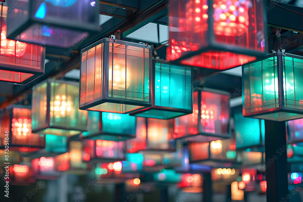 Modern LED lights in an open-air setting, providing bright and energy-efficient illumination, perfect for outdoor spaces and nighttime visibility. Modern LED lights in an open-air setting, providing bright and energy-efficient illumination, perfect for outdoor spaces and nighttime visibility.