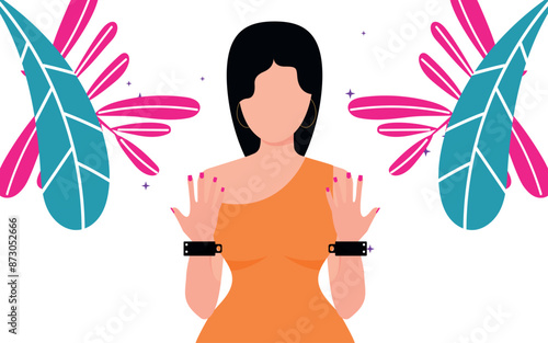 The girl is showing her hand.