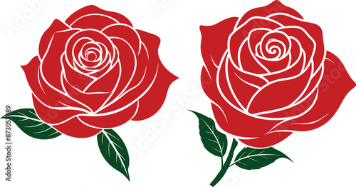 Wallpaper Mural Rose flower vector art illustration Torontodigital.ca