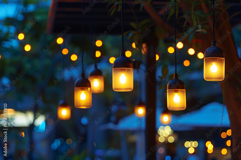 Modern LED lights in an open-air setting, providing bright and energy-efficient illumination, perfect for outdoor spaces and nighttime visibility. Modern LED lights in an open-air setting, providing bright and energy-efficient illumination, perfect for outdoor spaces and nighttime visibility.