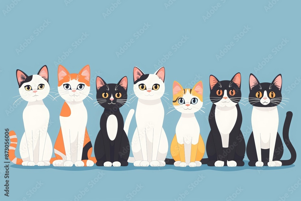 Obraz premium illustration of cats with the text 