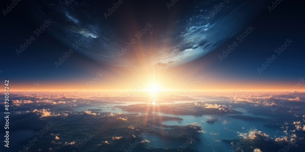 Fototapeta premium Sunrise Over an Alien Planet