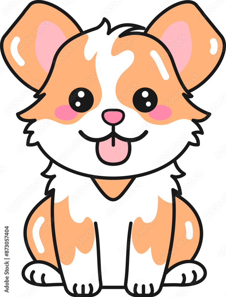 Fototapeta premium Kawaii Cute Dog Sticker