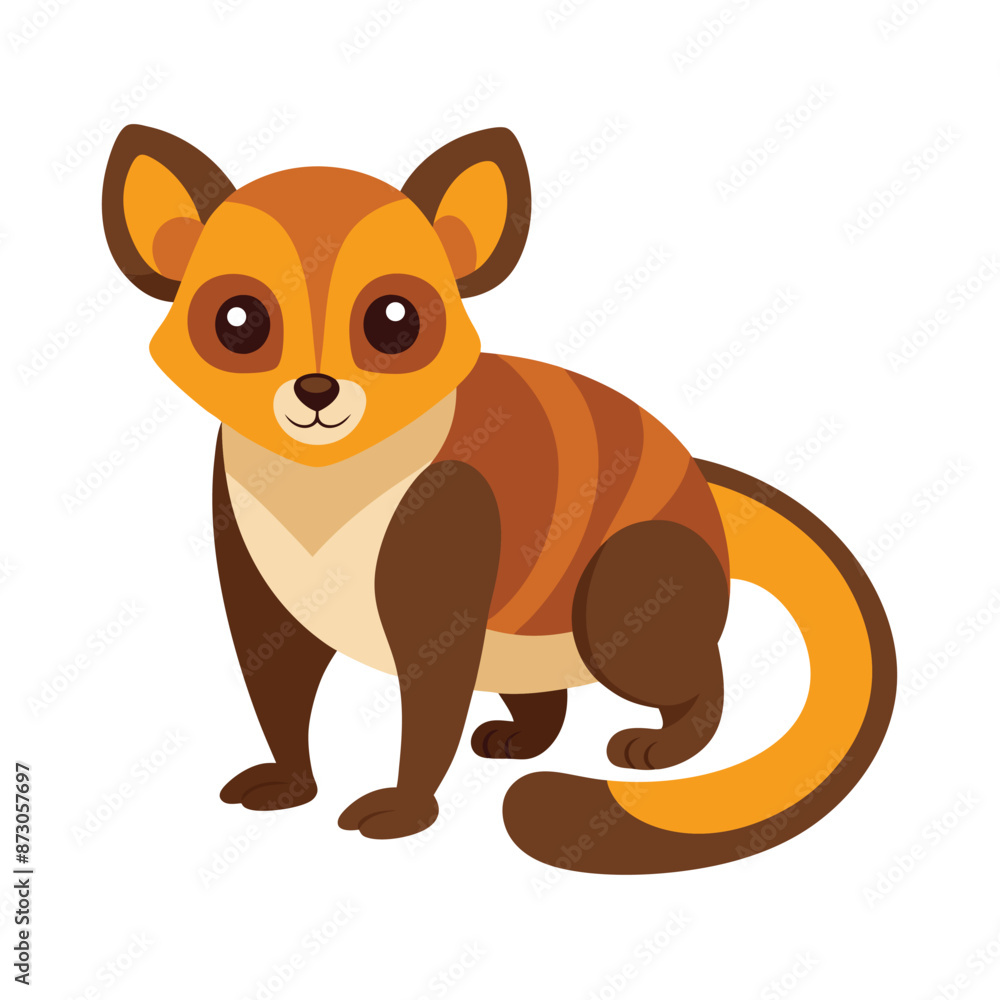 Illustration of Kinkajou animal on white Illustration of Kinkajou animal on white