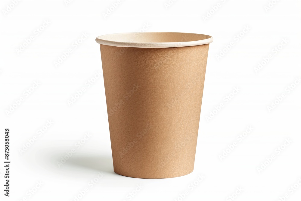 Empty brown paper cup isolated on white Empty brown paper cup isolated on white
