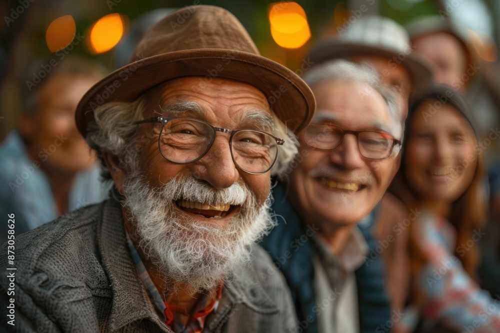 Joyful Elderly Laughter: Low Angle View of Cheerful Seniors Delighted in Each Other's Company Joyful Elderly Laughter: Low Angle View of Cheerful Seniors Delighted in Each Other's Company