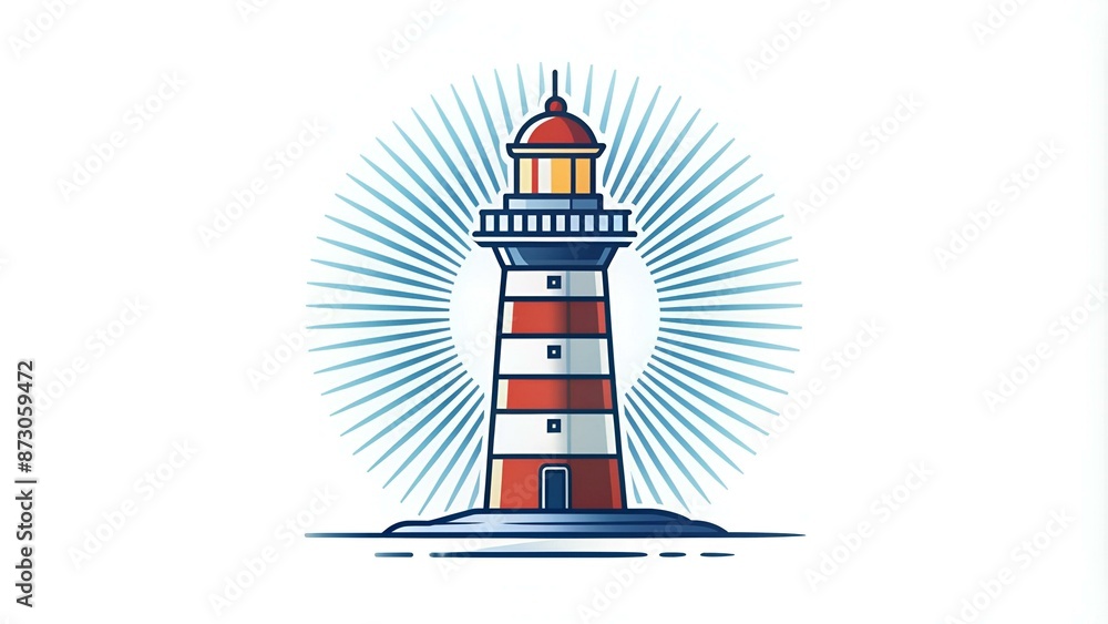 Lighthouse logo design vector template.Beacon symbol illustration Lighthouse logo design vector template.Beacon symbol illustration