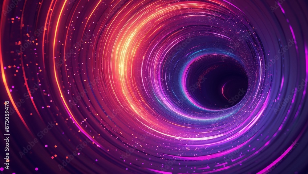 Abstract background with colorful light rays and glowing digital elements Abstract background with colorful light rays and glowing digital elements