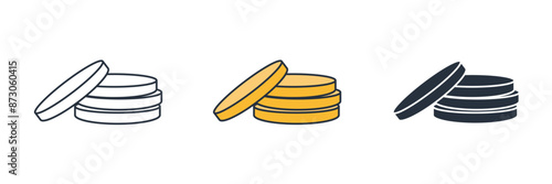 Coin Icon. Business Financial theme symbol vector illustration isolated on white background