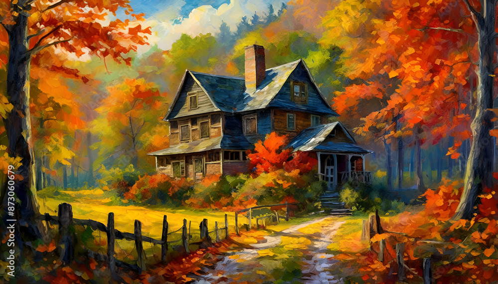 beautiful summer landscape oil painting. beautiful summer landscape oil painting.