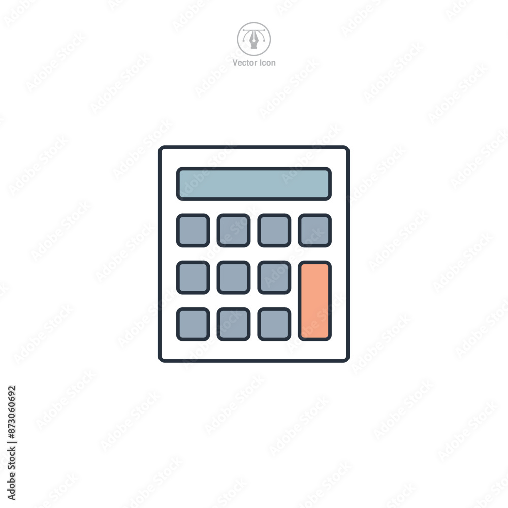 Calculator Icon. Business Financial theme symbol vector illustration isolated on white background Calculator Icon. Business Financial theme symbol vector illustration isolated on white background