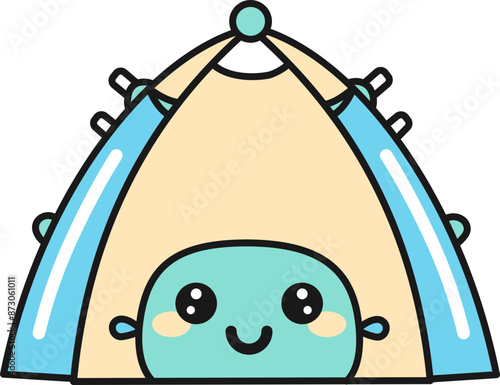 Kawaii Cute Tent Travel Sticker