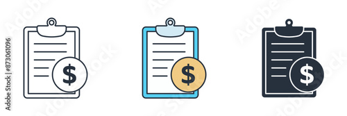 Tax, assessment result Icon. Business Financial theme symbol vector illustration isolated on white background
