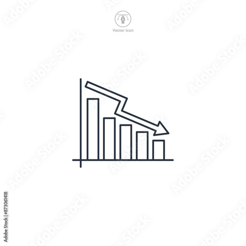 Graph Icon. Business Financial theme symbol vector illustration isolated on white background