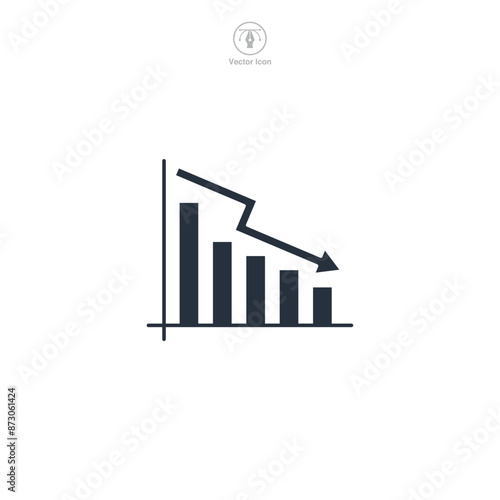 Graph Icon. Business Financial theme symbol vector illustration isolated on white background