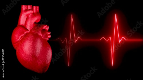 Human heart beating