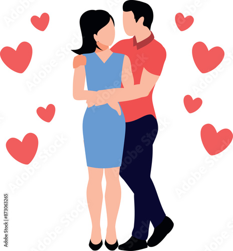 Boy and girl looking at each other romantically.