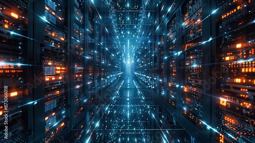 Fototapeta Naklejka Na Ścianę i Meble -  A detailed image of a data lake architecture showcasing the storage and management of vast amounts of unstructured data.