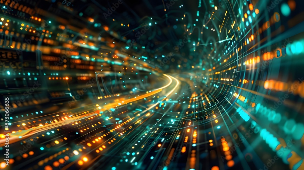 Naklejka premium Abstract digital pattern colorful glowing background. Data Visualization Background image pattern.