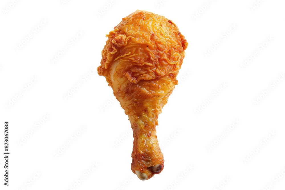 Crispy fried chicken drumstick isolated on transparent background Crispy fried chicken drumstick isolated on transparent background