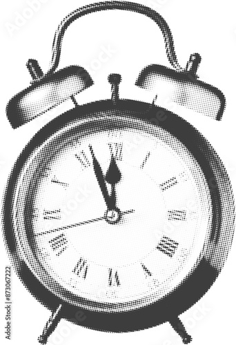 Halftone vintage alarm clock 