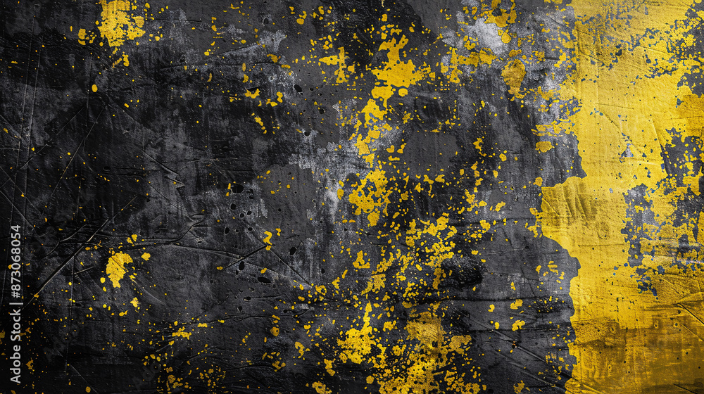 A black and yellow grunge abstract texture background banner. A black and yellow grunge abstract texture background banner.