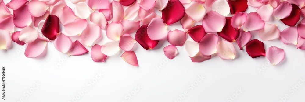 Rose Petals on White Background Rose Petals on White Background
