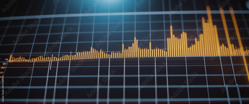 Graph or block diagram shows the increase or decrease of shares, which means financial loss or gain Graph or block diagram shows the increase or decrease of shares, which means financial loss or gain