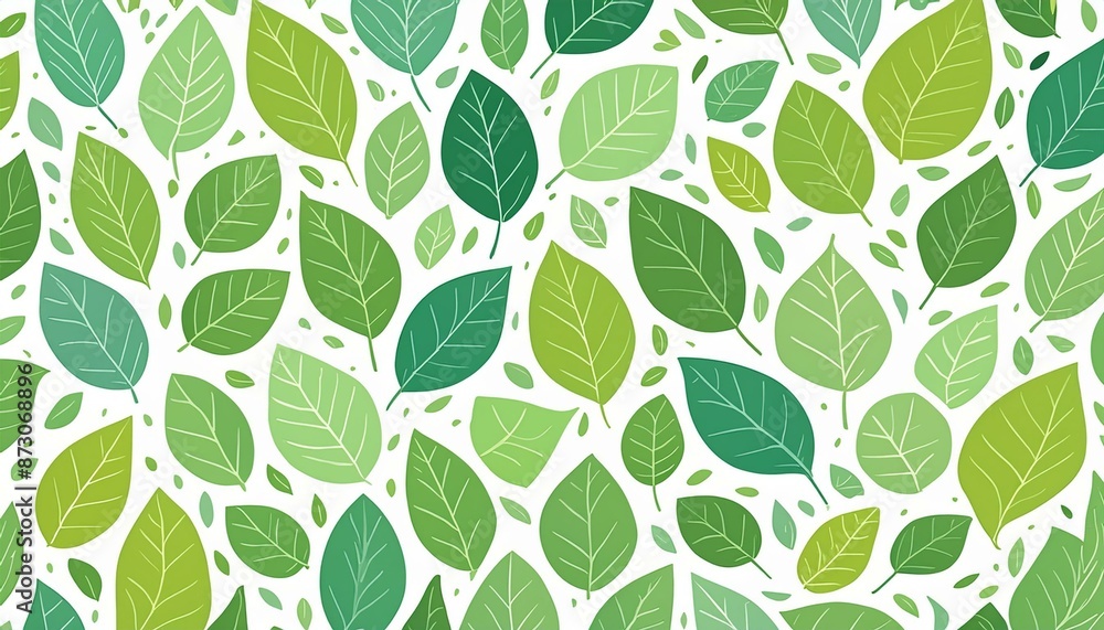 seamless pattern with green leaves