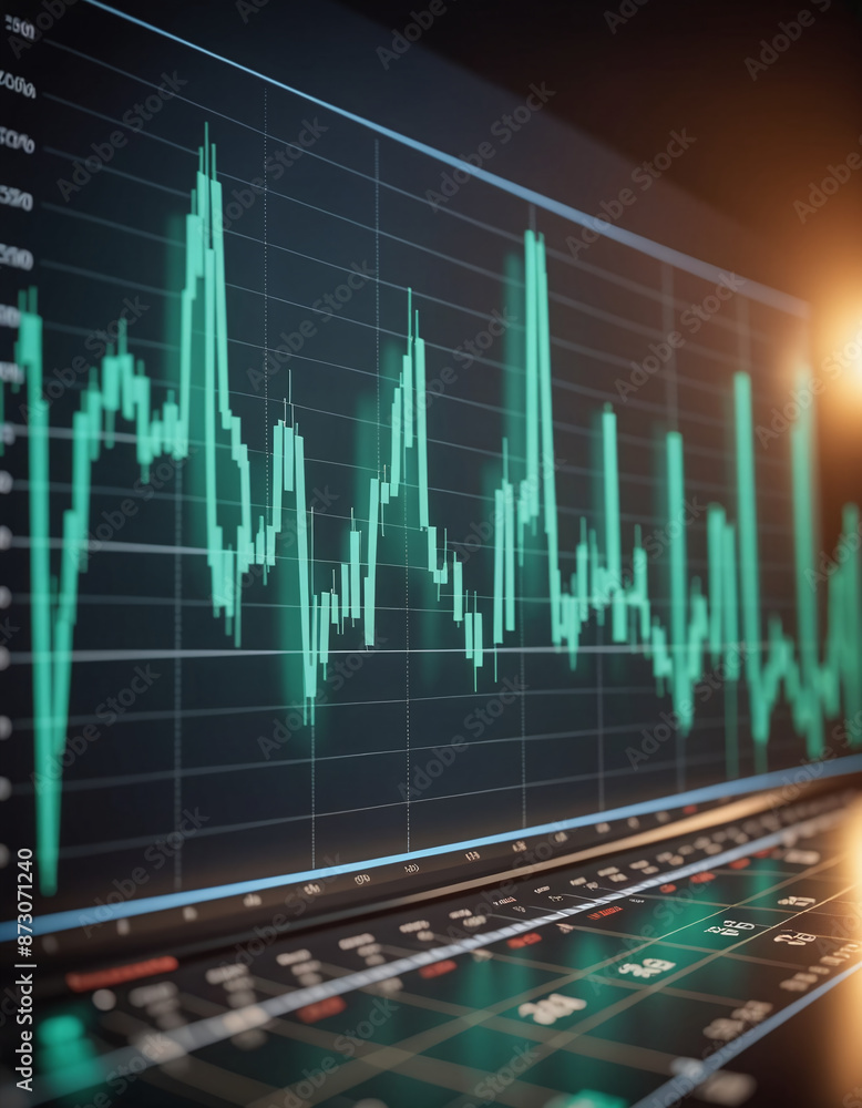 Graph or block diagram shows the increase or decrease of shares, which means financial loss or gain Graph or block diagram shows the increase or decrease of shares, which means financial loss or gain