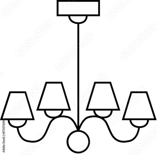 Ceiling light with four lights connected together