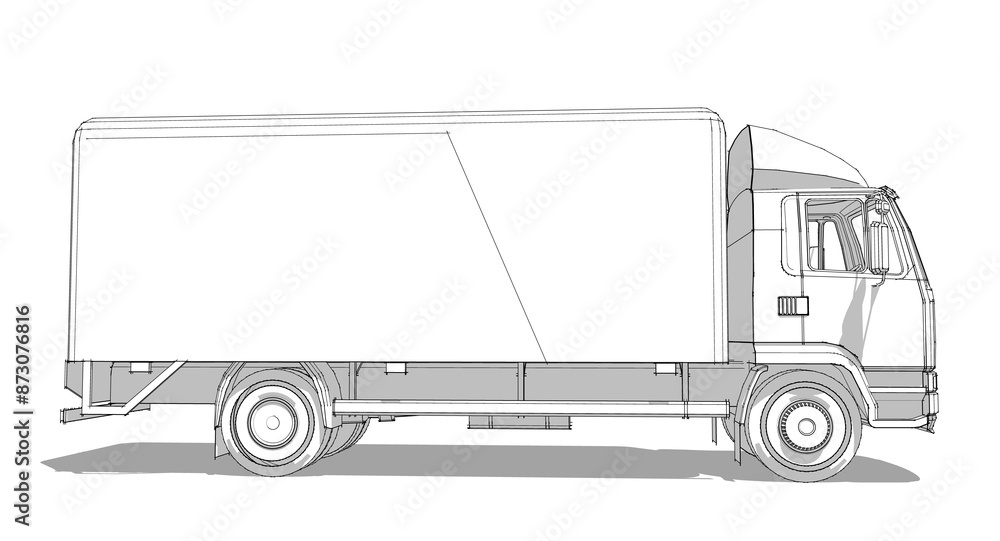 truck sketch graphic symbol 3d illustration truck sketch graphic symbol 3d illustration